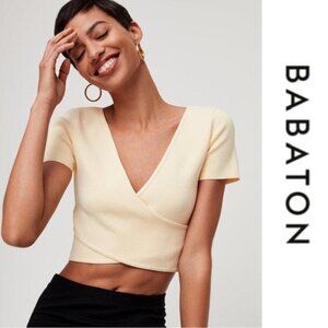 Babaton | Butter Yellow Quillon Crop Top | Size Small